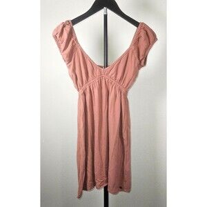 Roxy Womens Mini Dress XS Mauve Babydoll Cottagecore Boho Beach Y2K Minimalist